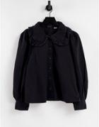 Levi's Frill Collar Denim Shirt In Black