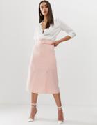 Fashion Union Midi Skirt With Buckle-pink