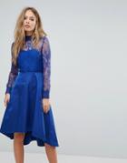 Y.a.s Lace Dress With Open Back-blue