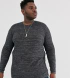 Only & Sons Crew Neck Sweater In Gray-black