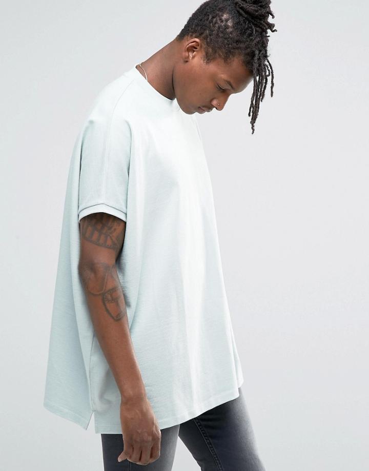 Asos Extreme Oversized T-shirt In Mint - Aqua Mint