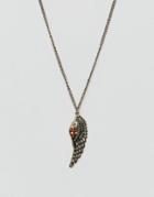 Asos Necklace With Wing Pendant - Multi