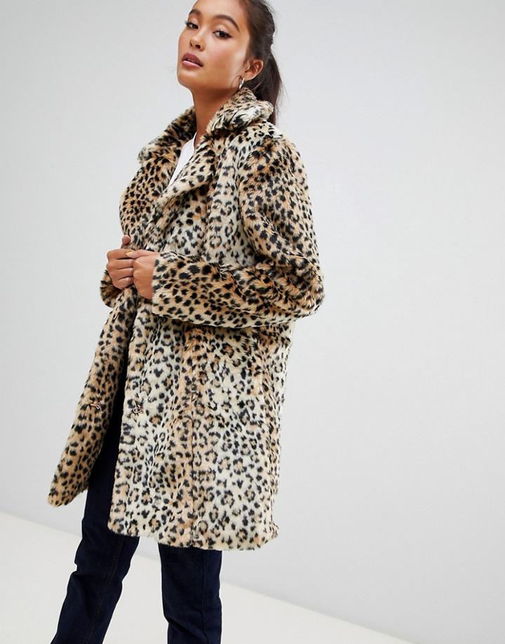 Parisian Leopard Print Coat - Multi