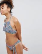 Esprit High Neck Paisley Print Bikini Top - Multi