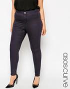Asos Curve Rivington High Waisted Jeggings In Ink Gray Wash - Gray