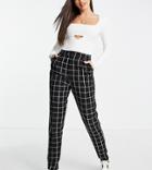 Asos Design Tall Smart Tapered Pant In Mono Check-black