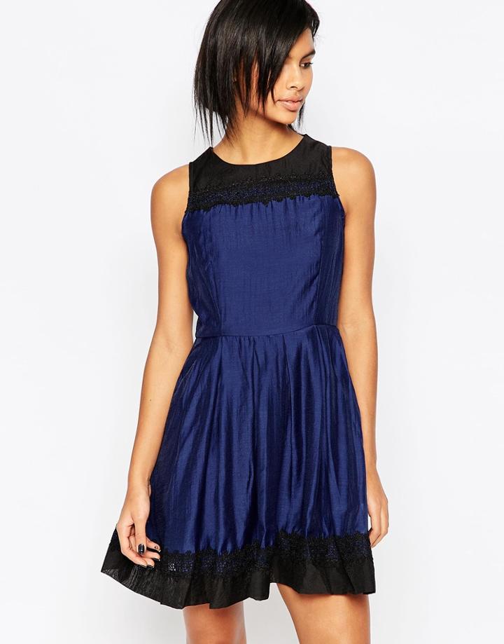 Iska Prom Dress With Lace Hem And Neckline