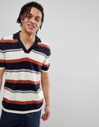 Asos Design Knitted Retro Stripe Polo - Multi