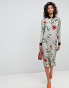 Ghost Long Sleeve Shirt Dress In Floral Print - Multi
