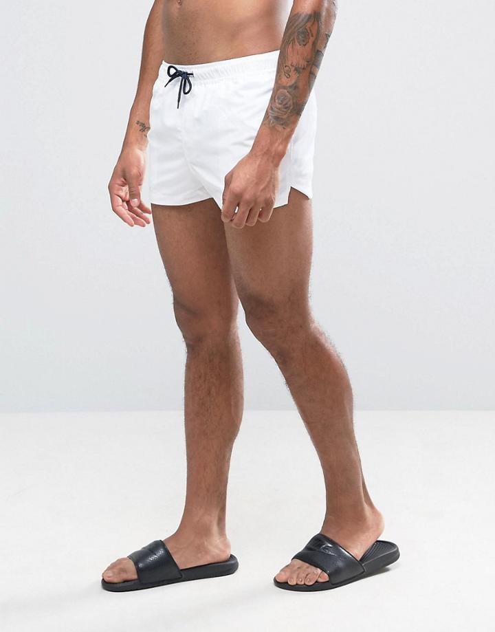 Asos Swim Shorts In White Super Short Length - White