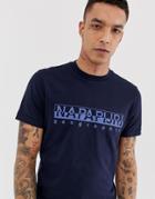 Napapijri Sevora Tonal Logo T-shirt In Navy - Navy