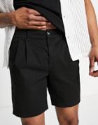 Asos Design Chino Cigarette Shorts In Black