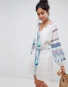 Seafolly Folk Embroidered Dress - White