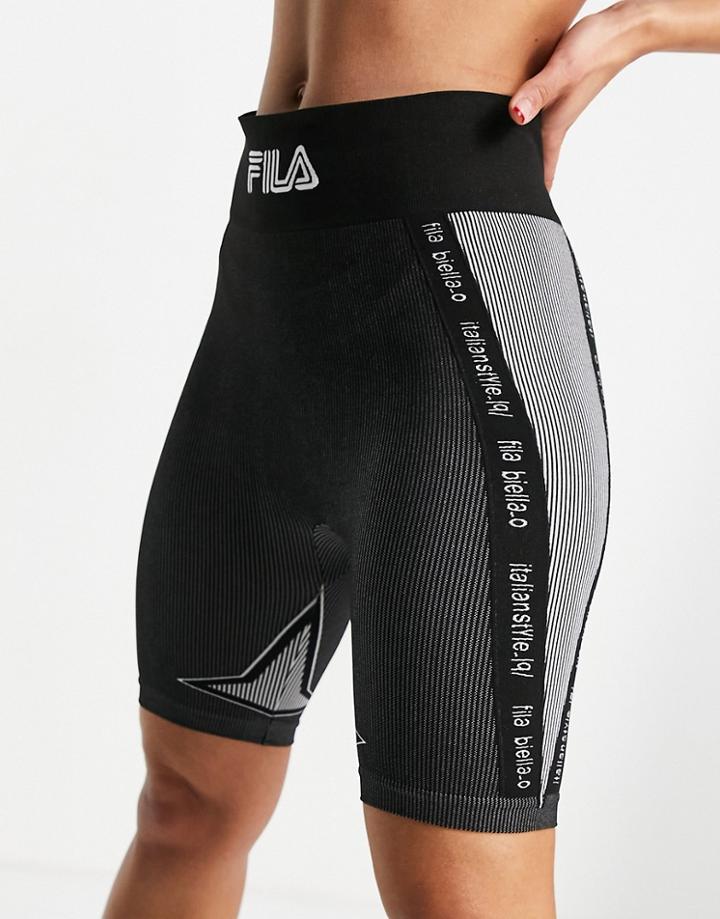 Fila Seamless Panel Legging Shorts In Gray-grey