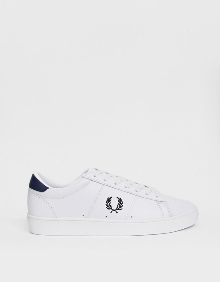 Fred Perry Spencer Leather Sneaker With Logo Crest - White