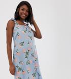 New Look Maternity Frill Strap Summer Dress In Blue Floral Print