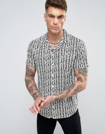 Another Influence Print Shirt - Beige