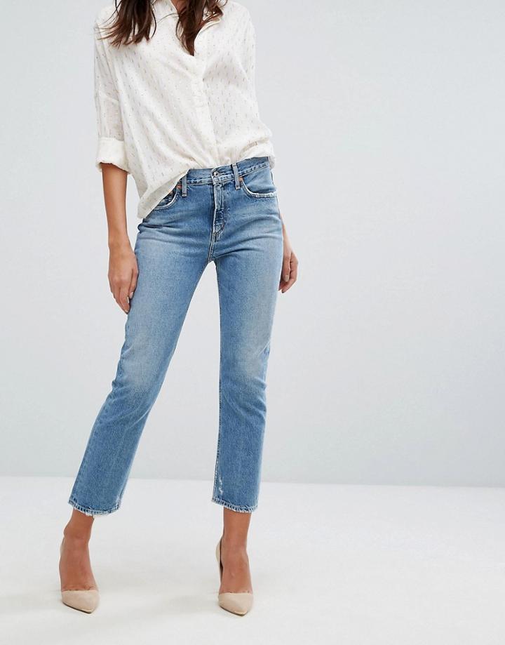 A-gold-e Cigarette Low Waist Straight Leg Jean - Blue