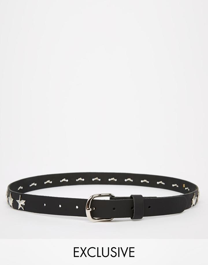 Reclaimed Vintage Leather Western Star Studded Belt