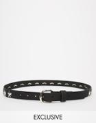 Reclaimed Vintage Leather Western Star Studded Belt