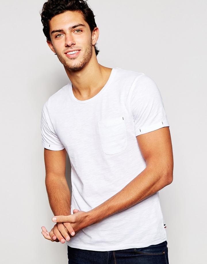Produkt Crew Neck T-shirt With Slubby Fabric - Red