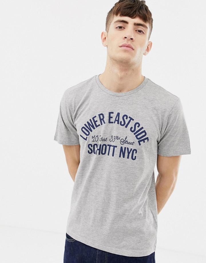 Schott Printed T-shirt - Gray