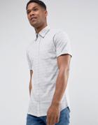 Jack & Jones Premium Slim Short Sleeve Shirt In Stripe - Gray
