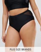 Junarose Mesh Insert Bandage Bikini Bottoms - Black