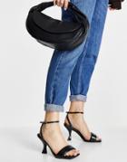 Asos Design Hera Padded Barely There Heeled Sandals In Black