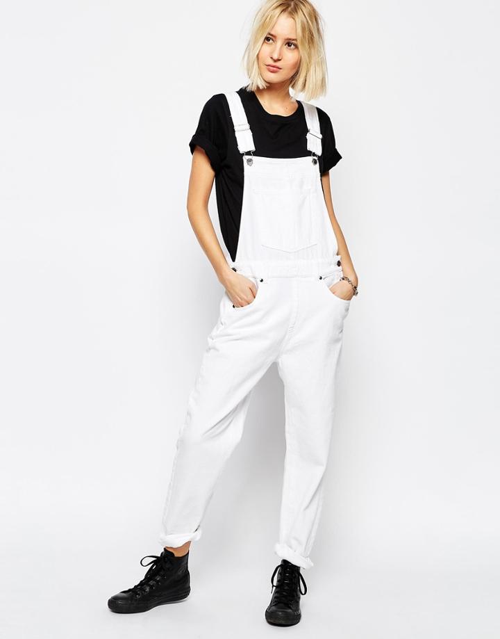 Dr Denim Vilde Relaxed Overall - White