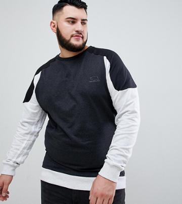 Badrhino Big Panel Sweatshirt In Cut & Sew - Black