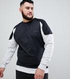Badrhino Big Panel Sweatshirt In Cut & Sew - Black