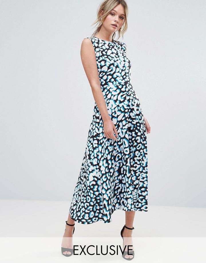Every Cloud Leopard Print Midi Dress - Multi