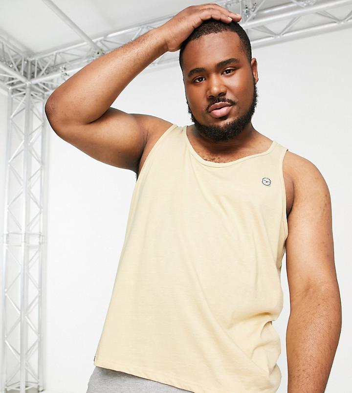 Le Breve Plus Racer Tank Top In Stone-neutral