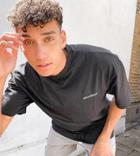 Collusion Oversized T-shirt With Logo Print In Black