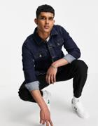French Connection Denim Jacket In Dark Blue-blues