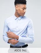 Asos Tall Skinny Shirt In Blue - Blue