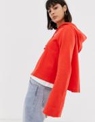 Weekday Barrier Flared Sleeve Hoodie - Red