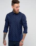 Edwin Shirt In All Over Arcuit Print - Navy