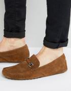 Asos Loafers In Tan Suede With Snaffle Detail - Tan