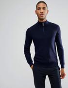 Ted Baker Knitted Funnel Neck Sweater - Navy