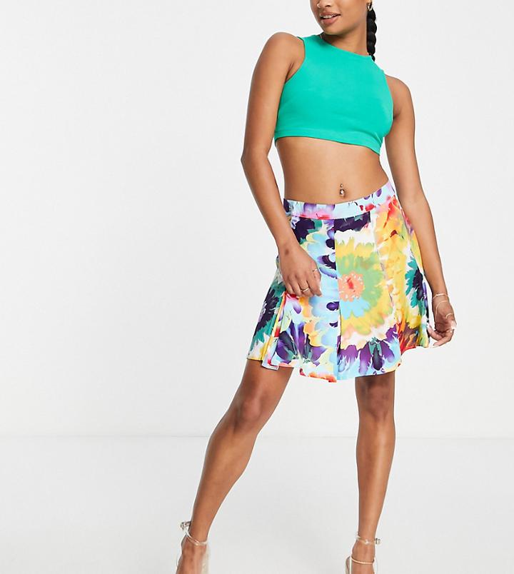 Missguided Petite Mini Skirt In Floral - Part Of A Set-multi