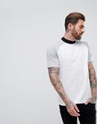 Asos Relaxed Skater Contrast Tee With Turtleneck - Multi