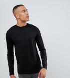 French Connection Tall Plain Logo Crew Neck Knit Sweater-black