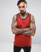 Asos Skater Tank With Contrast Neck And Hem - Brown