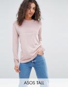 Asos Tall Sweater With Ripple Stitch Detail - Pink