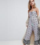 Sisters Of The Tribe Petite Wide Leg Jumpsuit In Ditsy Floral Print - Multi