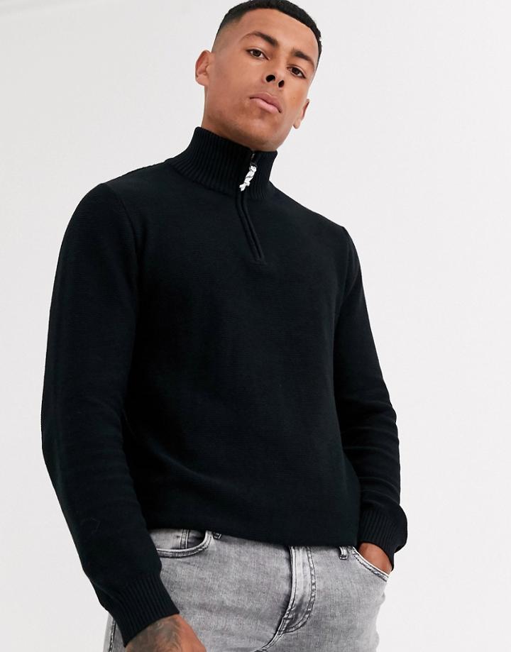 Produkt Organic Half Zip Knitwear-black