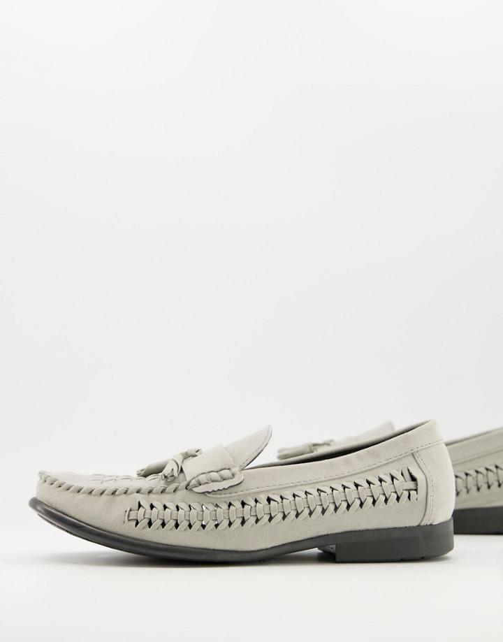Brave Soul Faux Suede Loafers In Gray-grey