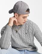 Polo Ralph Lauren Icon Logo Cotton Cable Knit Sweater In Gray Heather-grey